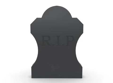 Tombstone on a white background 3d-rendering イラスト素材