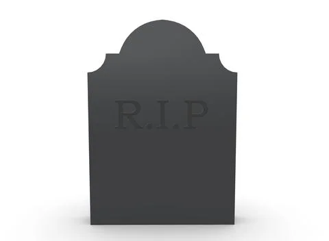 Tombstone on a white background 3d-rendering Stockillustratie