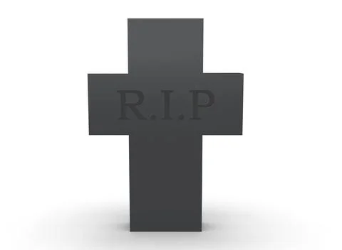 Tombstone on a white background 3d-rendering 库存插图