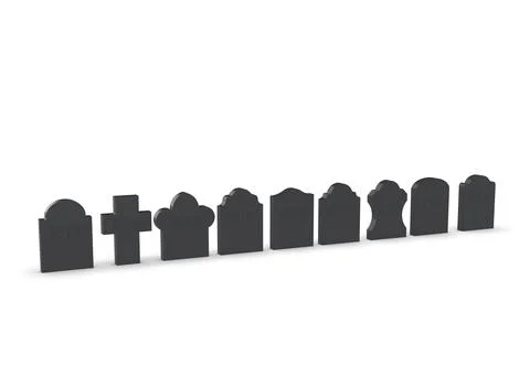 Tombstone on a white background 3d-rendering Stockillustratie