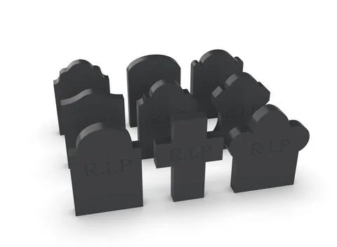 Tombstone on a white background 3d-rendering イラスト素材