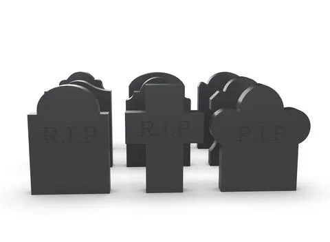 Tombstone on a white background 3d-rendering Illustrazione stock