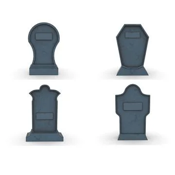 Tombstone on a white background 3d-rendering Иллюстрация