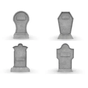 Tombstone on a white background 3d-rendering イラスト素材