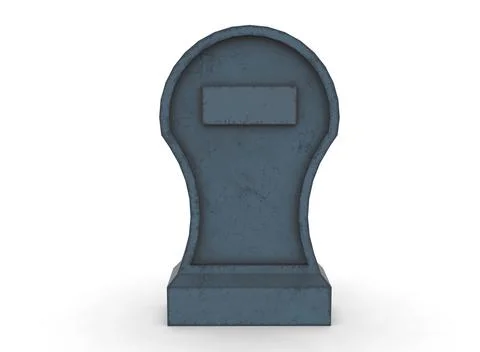 Tombstone on a white background 3d-rendering Stockillustratie