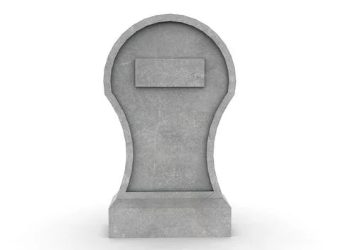 Tombstone on a white background 3d-rendering Illustrazione stock