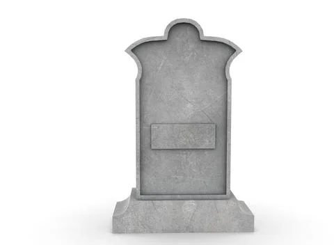 Tombstone on a white background 3d-rendering イラスト素材