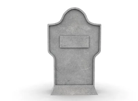Tombstone on a white background 3d-rendering イラスト素材