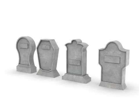Tombstone on a white background 3d-rendering Иллюстрация