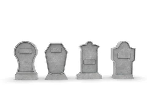 Tombstone on a white background 3d-rendering 스톡 일러스트