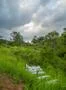 Tombstones on grassy jungle mountain hill in poor Indonesian village Photo