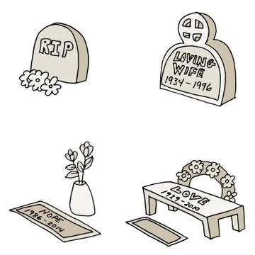 Tombstones Stock Illustration