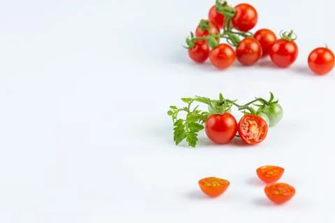 Tometo is main material for make ketchup on white background. Stock Photos