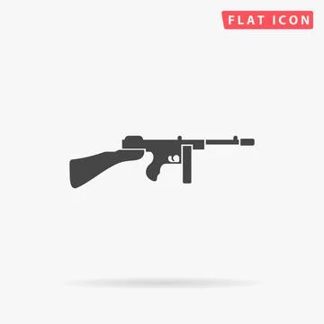 Tommy gun flat vector icon Stock-Illustration