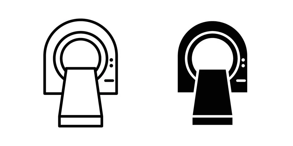 Tomography icon linear versions pack on white background Stock Illustration