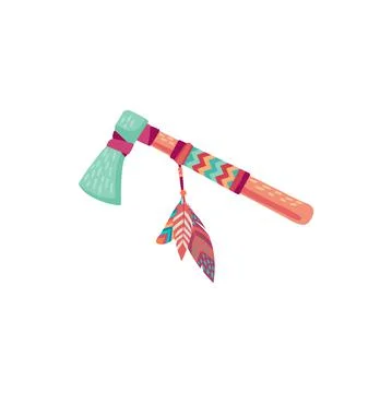 Tomohawk atchet aztec ax striking tool isolated 스톡 일러스트