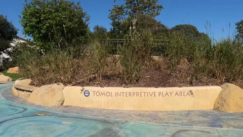 Tomol Interpretive Play Area signage in Carpenteria, California Stock-Footage 200031647
