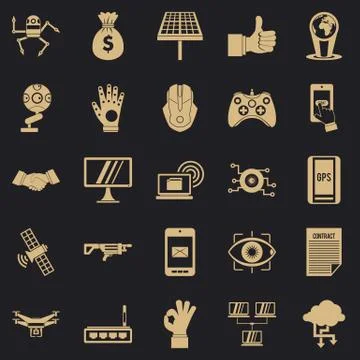 Tomorrow icons set, simple style Stock Illustration