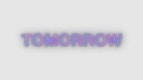 Tomorrow neon effects, text animation on transparent background Stock Footage 303588335