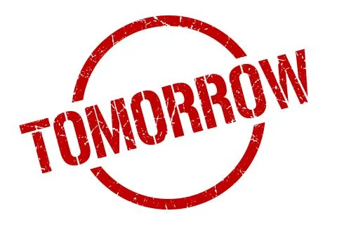 Tomorrow stamp Stock Illustration