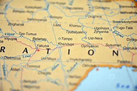 Tompo District Location on World Map Photograph with Soft Blur Background a.. Stock Photos