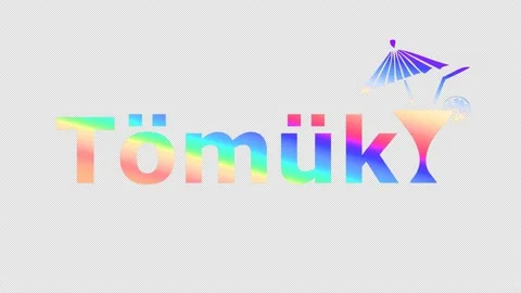 Tomuk. Animate motion text, cocktail glass. 4K video, Transparent Alpha Stock Footage 157199977