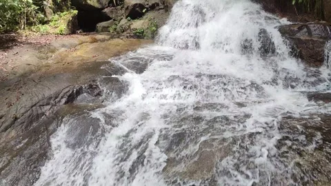 Ton Chong Fa Waterfall waterfall in Khao Lak-Lam Ru National Park Stock Footage 318814717