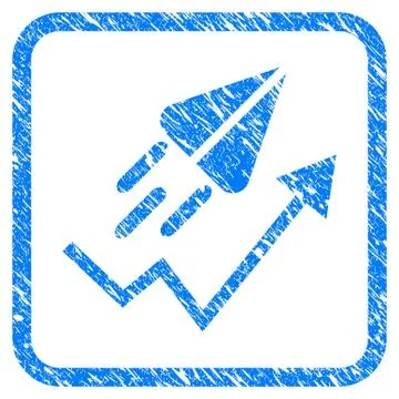 Ton Launch Trend Arrow Framed Stamp Stock Illustration