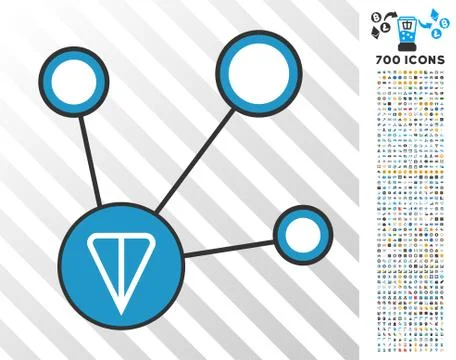 Ton Node Connections Flat Icon with Bonus Illustrazione stock