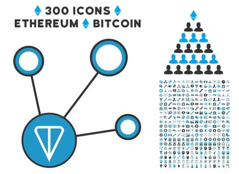 Ton Node Connections Flat Icon with Bonus Illustrazione stock
