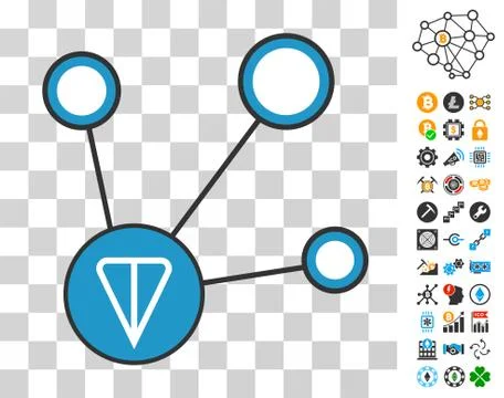Ton Node Connections Icon with Bonus Illustrazione stock
