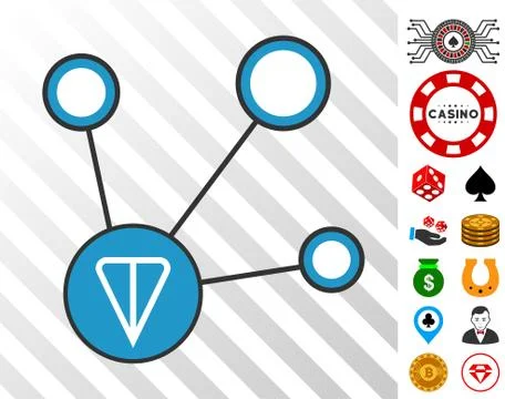 Ton Node Connections Icon with Bonus Illustrazione stock