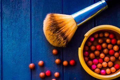 Tonal makeup in the shape of balls Stock Photos