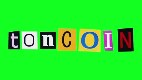 Toncoin title on chroma key compiled from rectangle pieces of paper filmed in Stock Footage 311135298