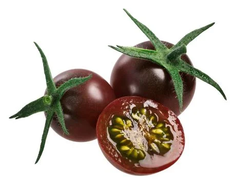 Tondo nero cherry tomatoes, path Stock Photos