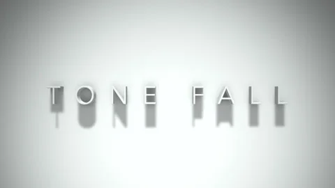 Tone fall 3D title animation with shadows on a white background Stock Footage 297661709