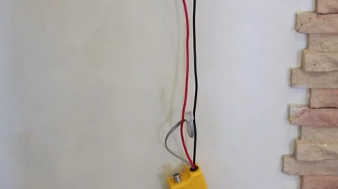 Tone generator connected with wires to line input in the wall. Vídeos de archivo 51876091