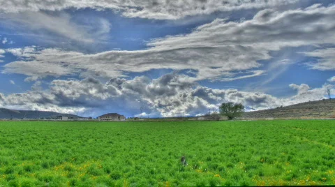 Tone Mapped Clouds Panning Stock Footage 401783