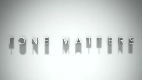 Tone matters 3D title animation white text on a white background Stock Footage 299369891