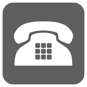 Tone Phone Flat Squared Glyph Icon Stock Illustration