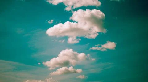 Toned image of the sky and clouds in line, old film photo imitation Toned ... Stock Photos
