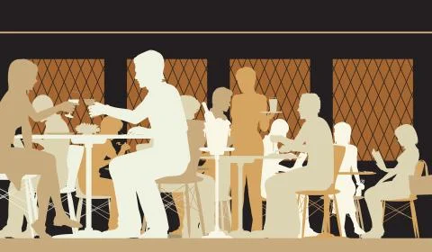 Toned restaurant scene Stock Illustration