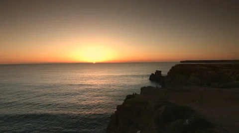 Tonel beach Cliffs sunset time lapse Video stock 47034150