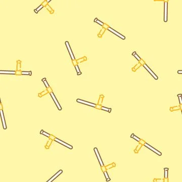 Tonfa weapon military vector seamless pattern Stock Illustration