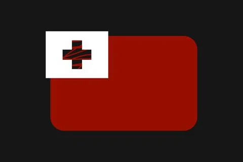 Tonga 3D flag vector illustration.  Kingdom of Tonga flag for holiday Illustrazione stock