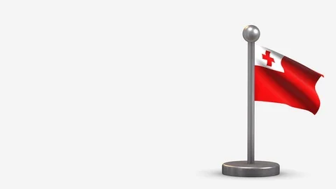 Tonga 3D waving flag animation on tiny f... | Stock Video | Pond5