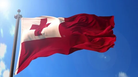 Tonga animated flag pack in 3D and green screen Stock Footage 119931815
