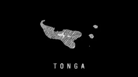 Tonga animated scribble map sketch drawing on black background Stock Footage 320790286