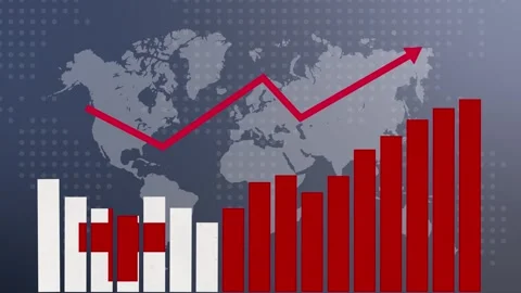 Tonga bar chart graph with ups and downs, increasing values, concept of eco.. Vidéo 281074588