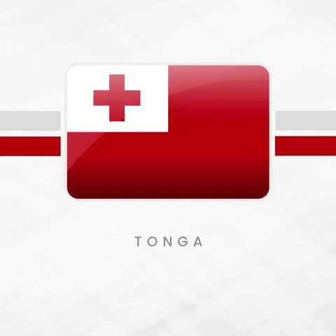Tonga Flag Animation | Glossy Icon Reveal | Polynesian National Symbol Loop Stock Footage 334221241